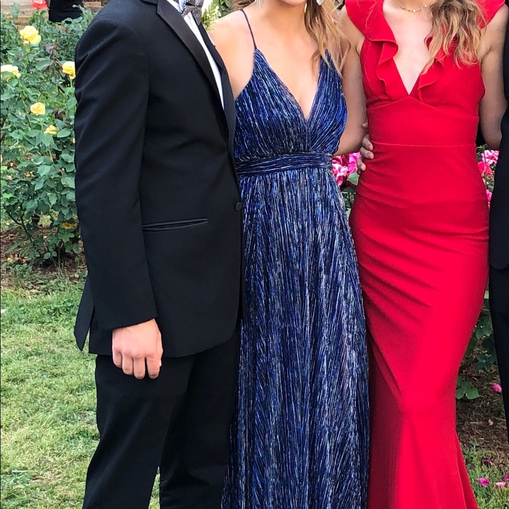 Prom dress- dark blue with silver